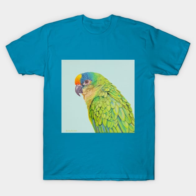 Amazon Parrot bird painting T-Shirt by EmilyBickell